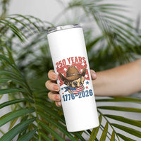 250th America Anniversary Skinny Tumbler Western Golden Retriever 4th of July