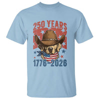 250th America Anniversary T Shirt Western Golden Retriever 4th of July