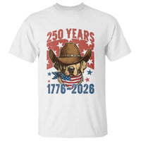 250th America Anniversary T Shirt Western Golden Retriever 4th of July