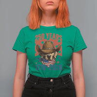 250th America Anniversary T Shirt For Women Western Golden Retriever 4th of July