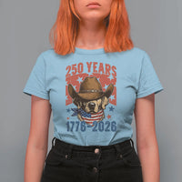 250th America Anniversary T Shirt For Women Western Golden Retriever 4th of July