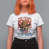 250th America Anniversary T Shirt For Women Western Golden Retriever 4th of July