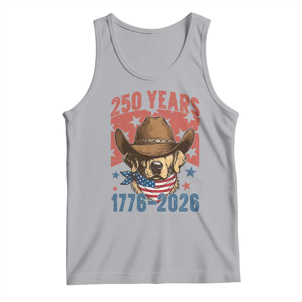 250th America Anniversary Tank Top Western Golden Retriever 4th of July