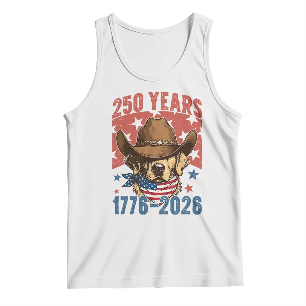 250th America Anniversary Tank Top Western Golden Retriever 4th of July