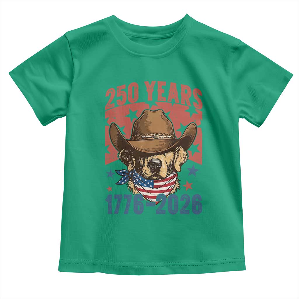 250th America Anniversary Toddler T Shirt Western Golden Retriever 4th of July
