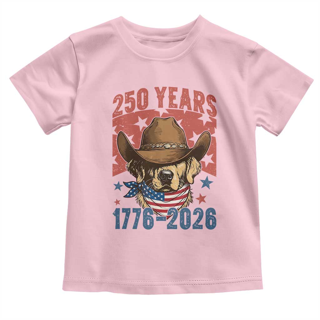 250th America Anniversary Toddler T Shirt Western Golden Retriever 4th of July
