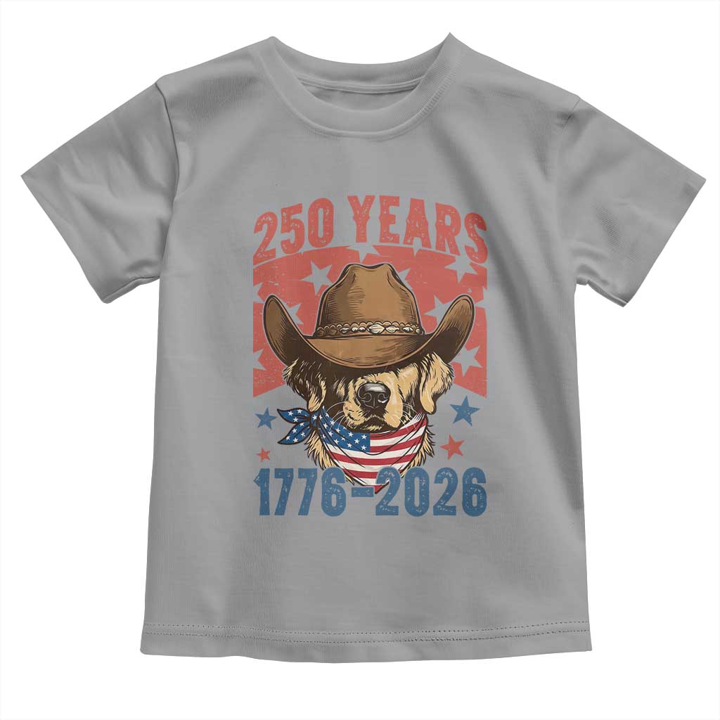250th America Anniversary Toddler T Shirt Western Golden Retriever 4th of July