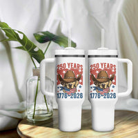 250th America Anniversary Tumbler With Handle Western Golden Retriever 4th of July