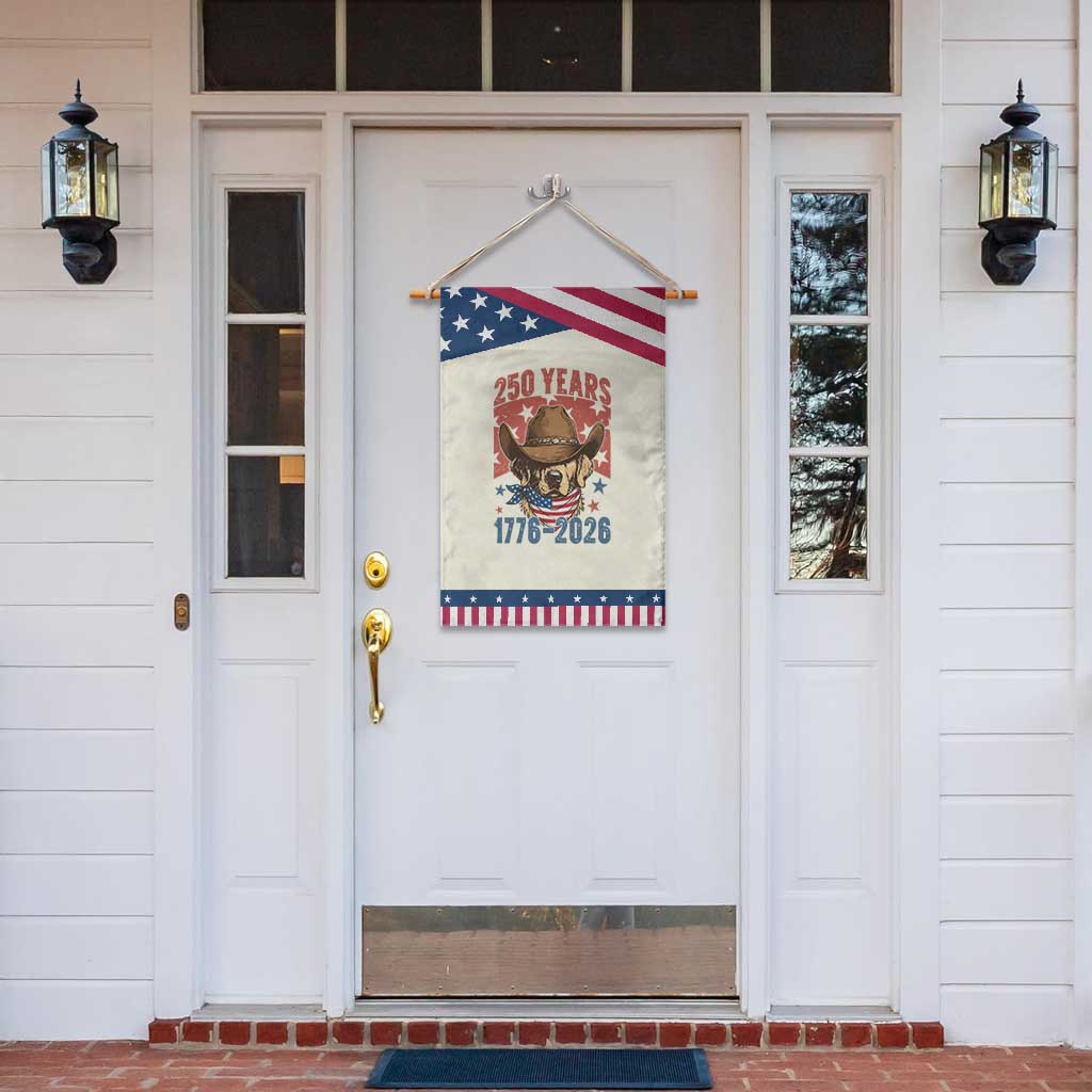 250th America Anniversary Patriotic Garden Flag Western Golden Retriever 4th of July