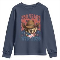 250th America Anniversary Youth Sweatshirt Western Golden Retriever 4th of July