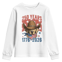 250th America Anniversary Youth Sweatshirt Western Golden Retriever 4th of July