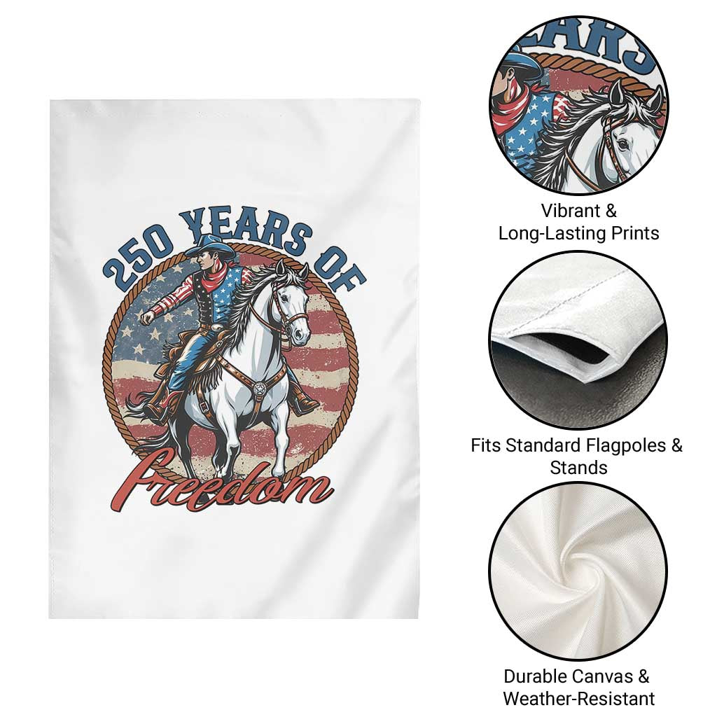 America 250th Anniversary Garden Flag American Flag Cowboy Rodeo 4th of July