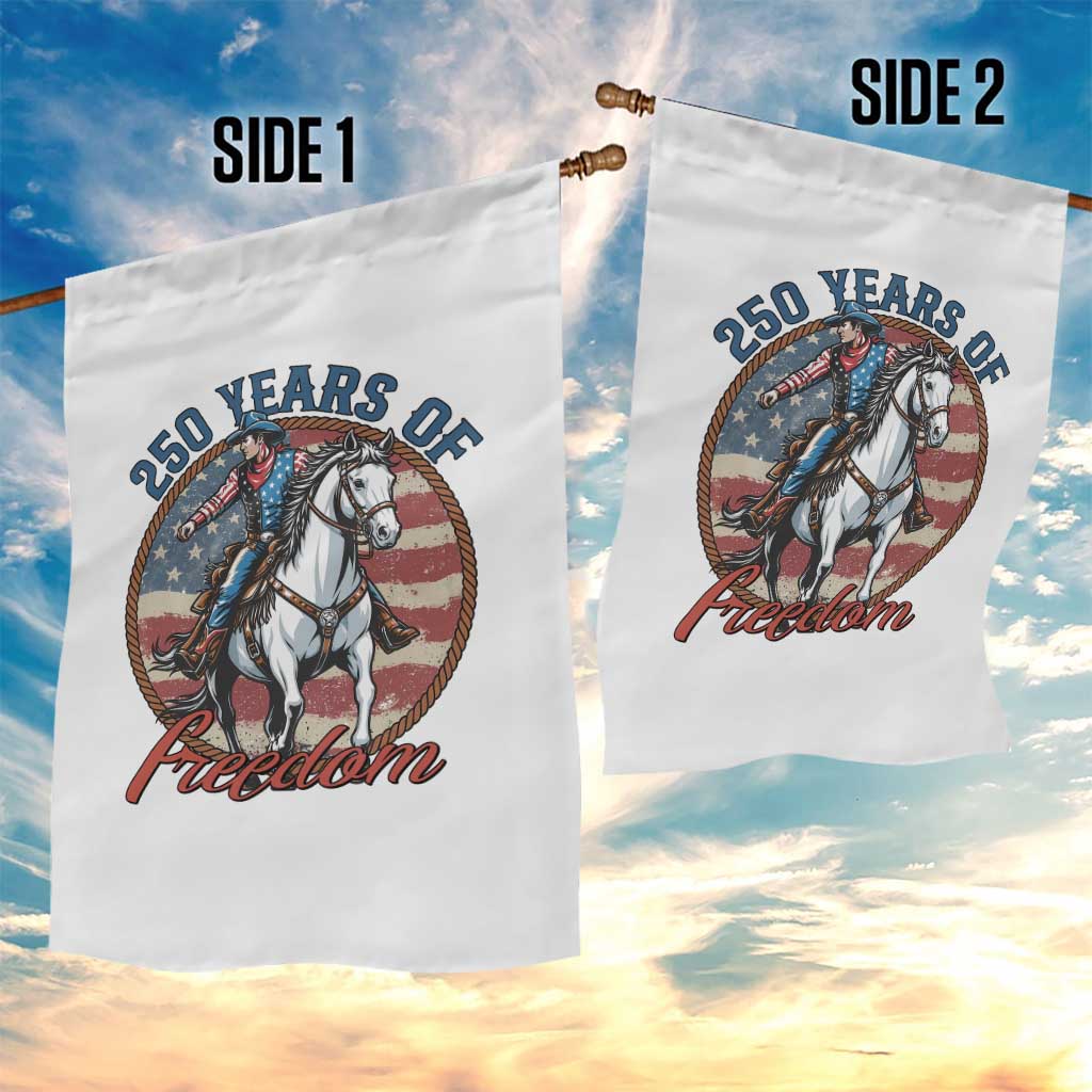 America 250th Anniversary Garden Flag American Flag Cowboy Rodeo 4th of July
