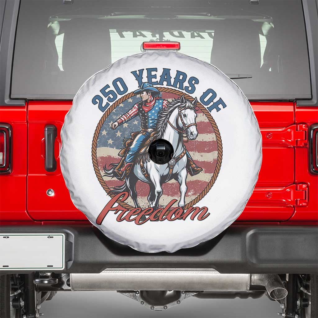 America 250th Anniversary Spare Tire Cover American Flag Cowboy Rodeo 4th of July
