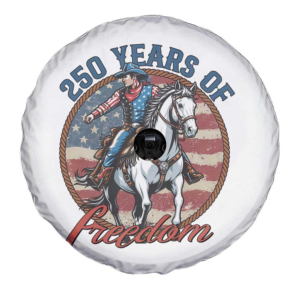America 250th Anniversary Spare Tire Cover American Flag Cowboy Rodeo 4th of July