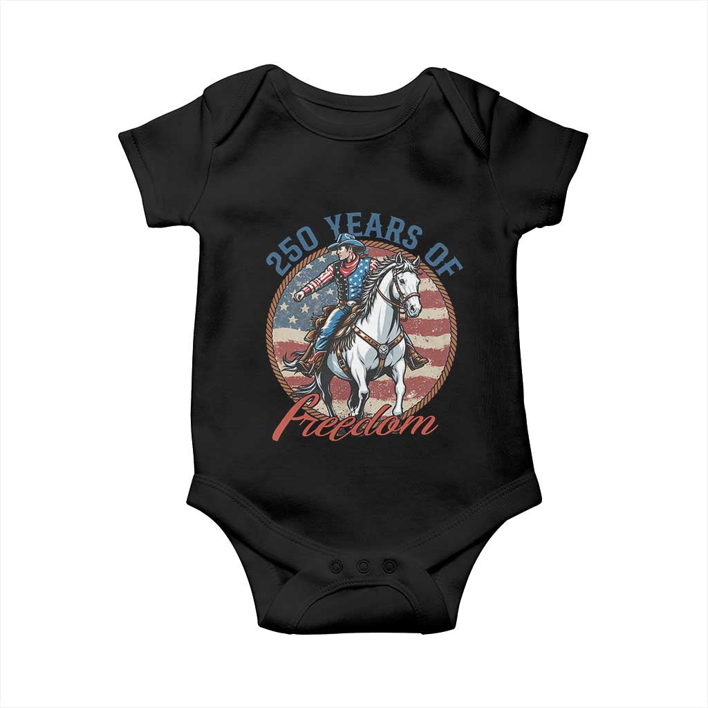 America 250th Anniversary Baby Onesie American Flag Cowboy Rodeo 4th of July