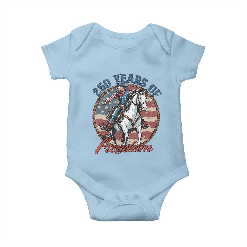 America 250th Anniversary Baby Onesie American Flag Cowboy Rodeo 4th of July