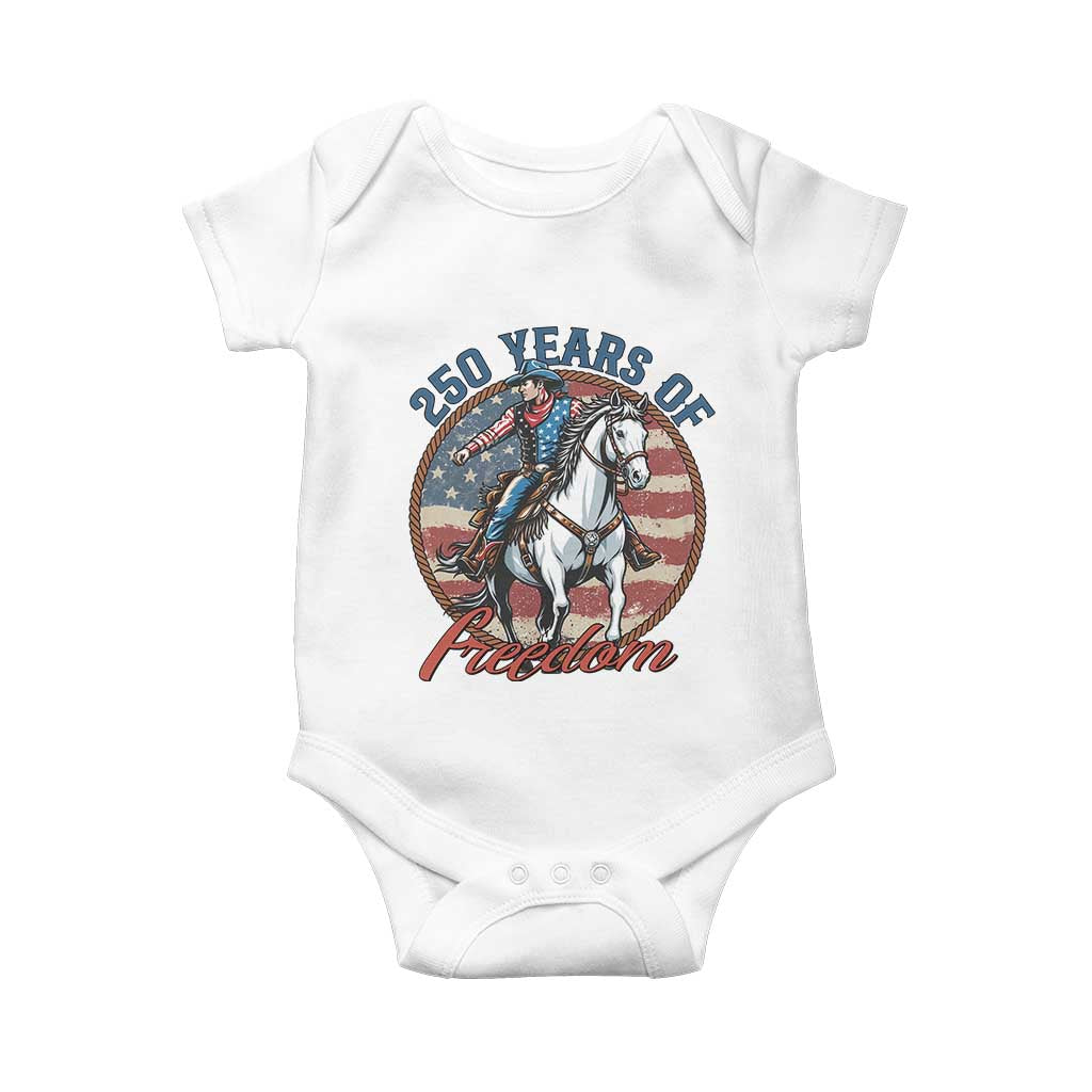America 250th Anniversary Baby Onesie American Flag Cowboy Rodeo 4th of July