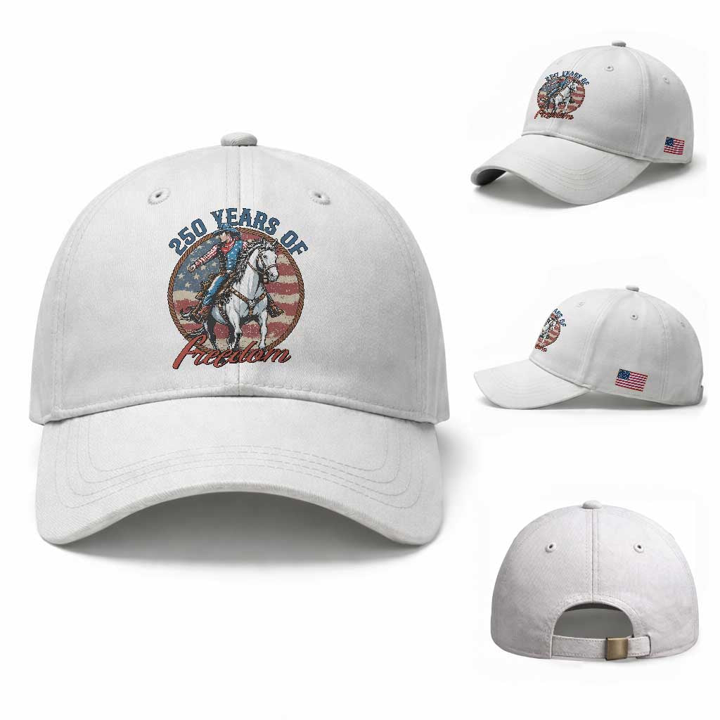 America 250th Anniversary Baseball Cap American Flag Cowboy Rodeo 4th of July