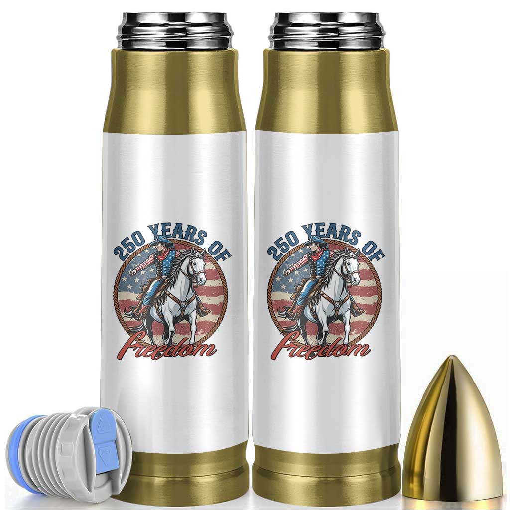 America 250th Anniversary Bullet Tumbler American Flag Cowboy Rodeo 4th of July