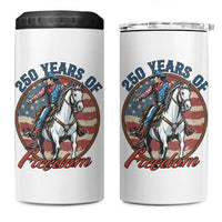 America 250th Anniversary 4 in 1 Can Cooler Tumbler American Flag Cowboy Rodeo 4th of July