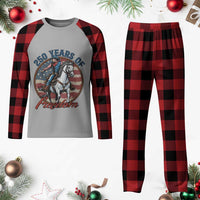 America 250th Anniversary Plaid Pajama Set American Flag Cowboy Rodeo 4th of July