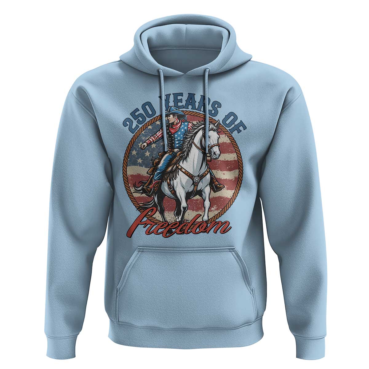America 250th Anniversary Hoodie American Flag Cowboy Rodeo 4th of July