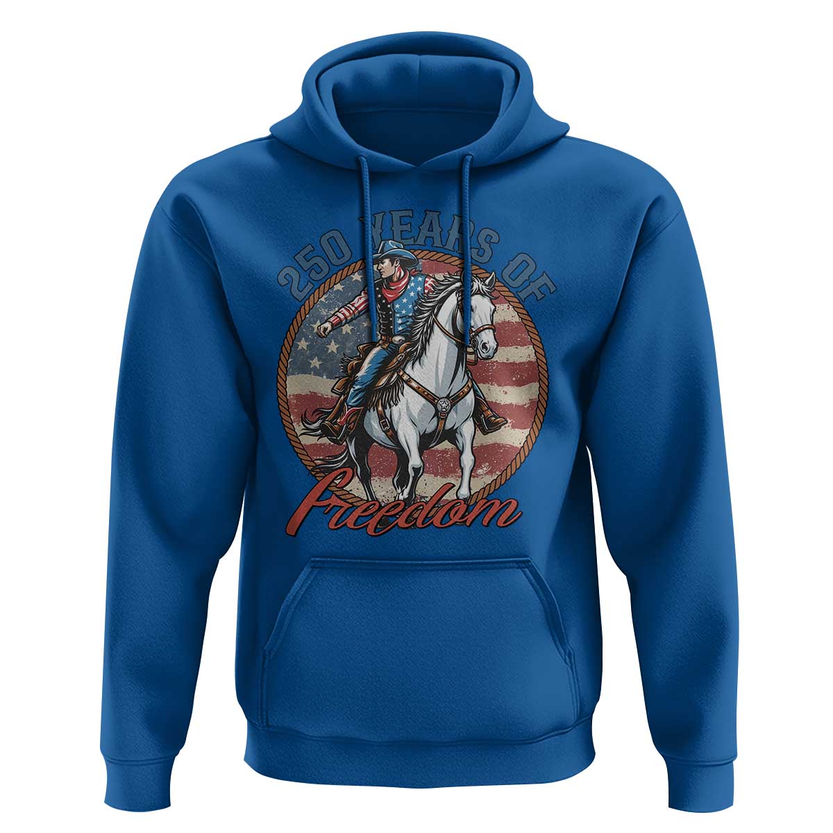 America 250th Anniversary Hoodie American Flag Cowboy Rodeo 4th of July