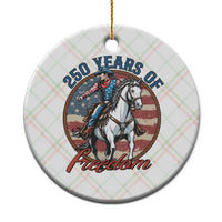 America 250th Anniversary Ceramic Ornament American Flag Cowboy Rodeo 4th of July