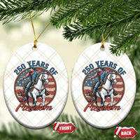 America 250th Anniversary Ceramic Ornament American Flag Cowboy Rodeo 4th of July