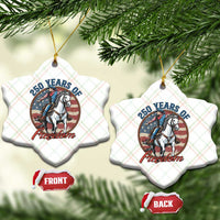 America 250th Anniversary Ceramic Ornament American Flag Cowboy Rodeo 4th of July