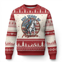 America 250th Anniversary Ugly Christmas Sweater American Flag Cowboy Rodeo 4th of July