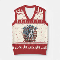 America 250th Anniversary V-Neck Knit Sweater Vest American Flag Cowboy Rodeo 4th of July