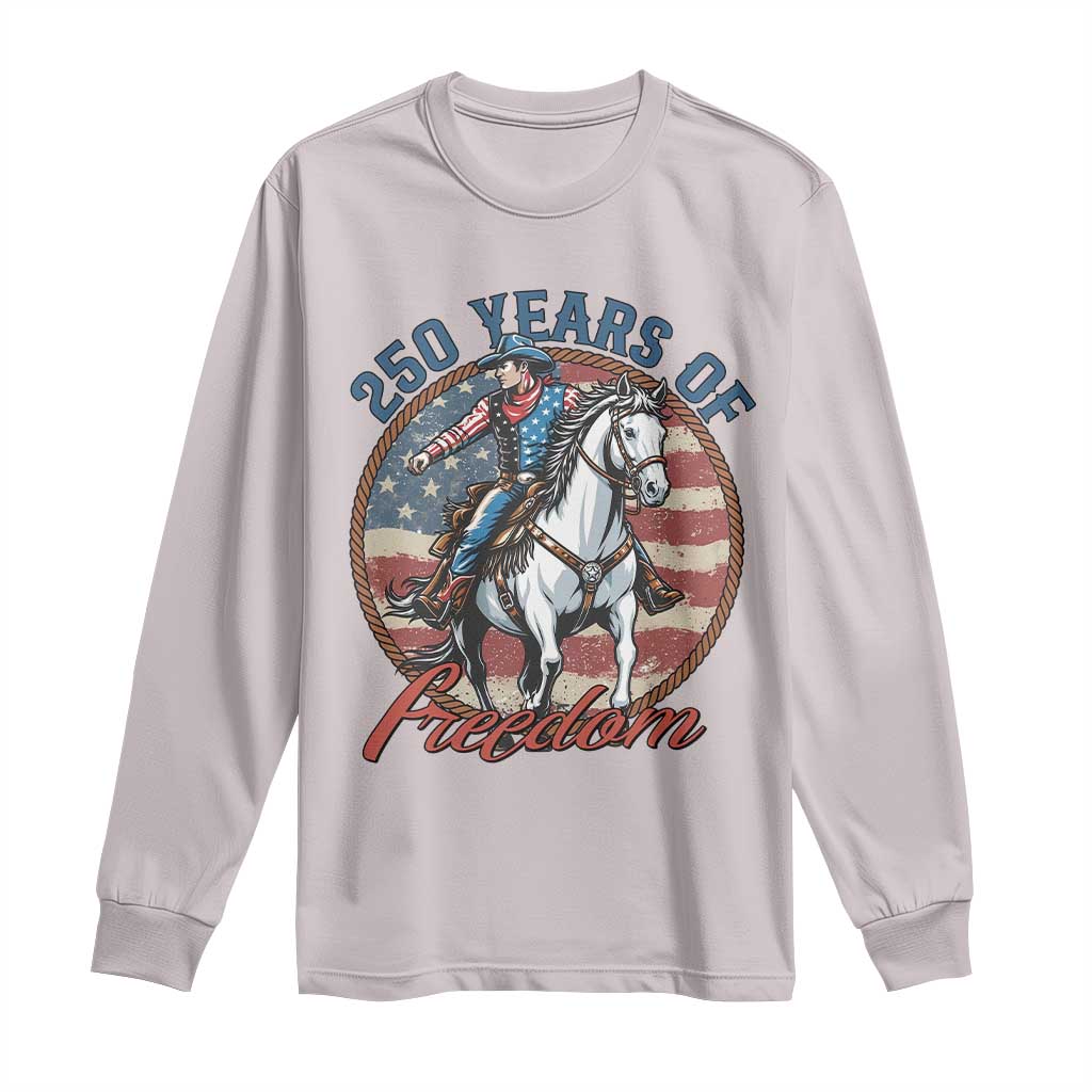 America 250th Anniversary Long Sleeve Shirt American Flag Cowboy Rodeo 4th of July
