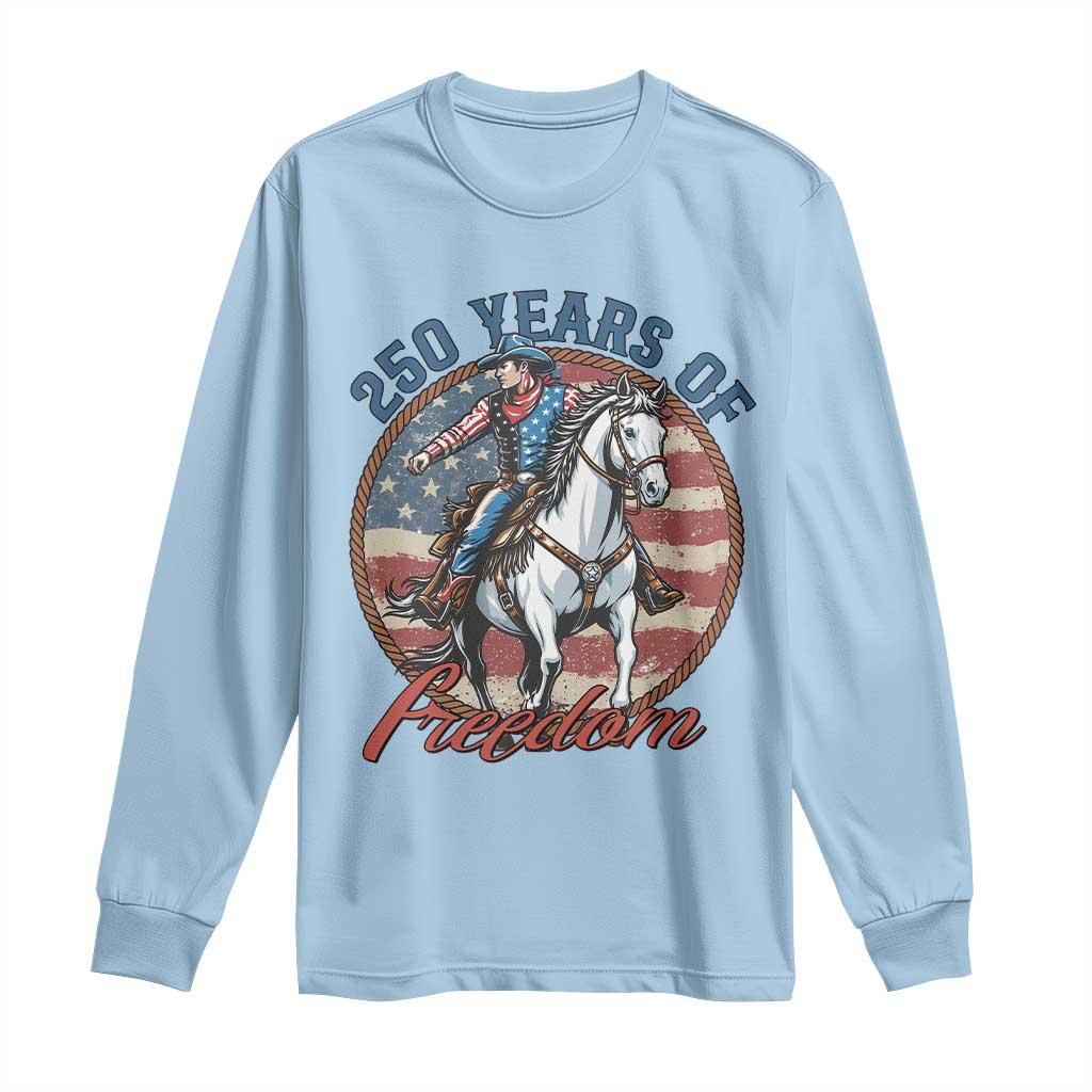 America 250th Anniversary Long Sleeve Shirt American Flag Cowboy Rodeo 4th of July