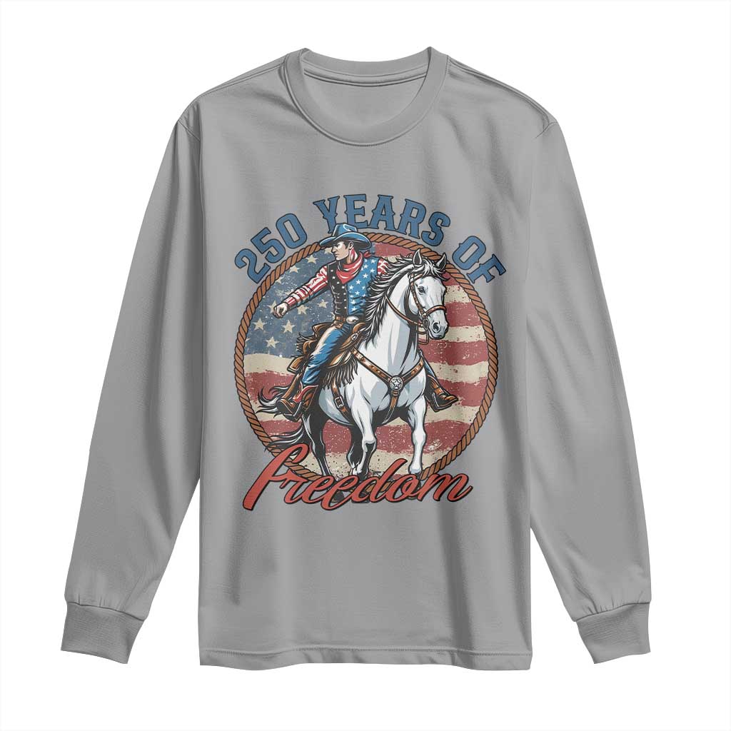 America 250th Anniversary Long Sleeve Shirt American Flag Cowboy Rodeo 4th of July