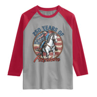 America 250th Anniversary Raglan Shirt American Flag Cowboy Rodeo 4th of July