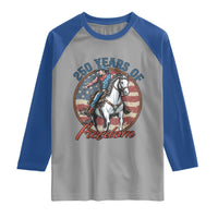 America 250th Anniversary Raglan Shirt American Flag Cowboy Rodeo 4th of July