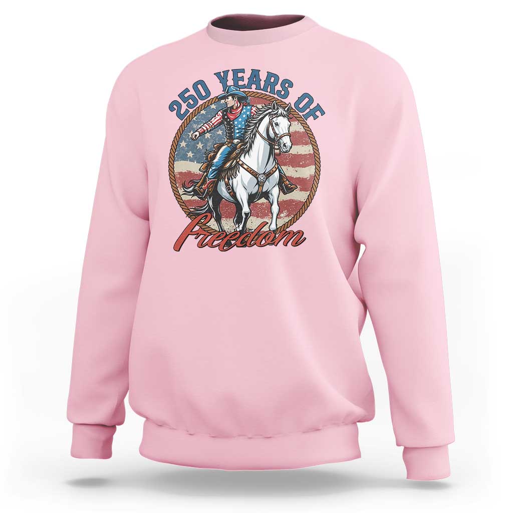 America 250th Anniversary Sweatshirt American Flag Cowboy Rodeo 4th of July