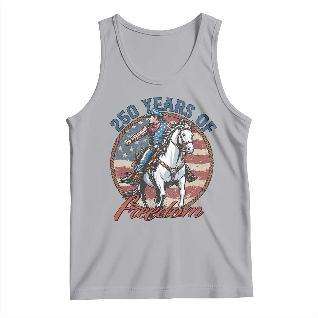 America 250th Anniversary Tank Top American Flag Cowboy Rodeo 4th of July