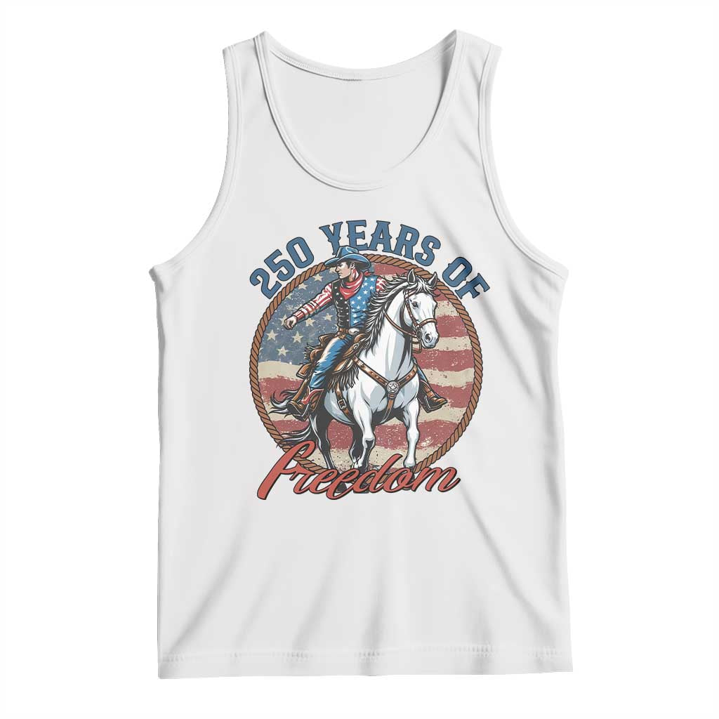 America 250th Anniversary Tank Top American Flag Cowboy Rodeo 4th of July