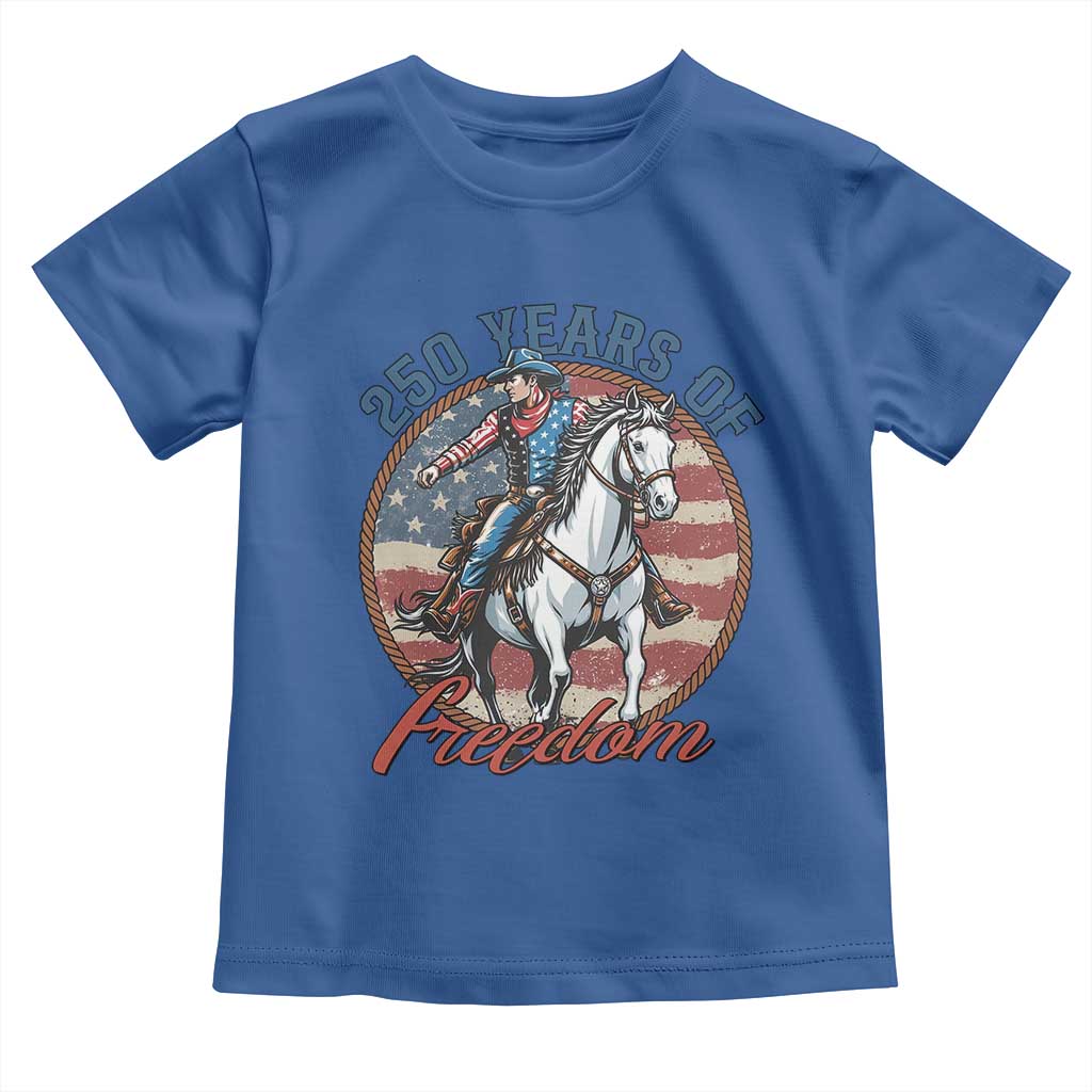 America 250th Anniversary Toddler T Shirt American Flag Cowboy Rodeo 4th of July
