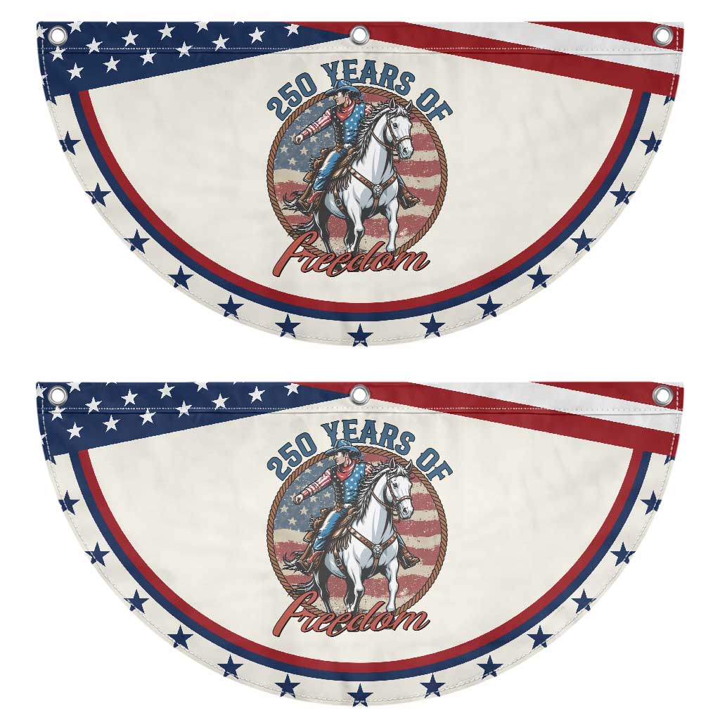 250th Anniversary USA Patriotic Fan Flag American Flag Cowboy Rodeo 4th of July