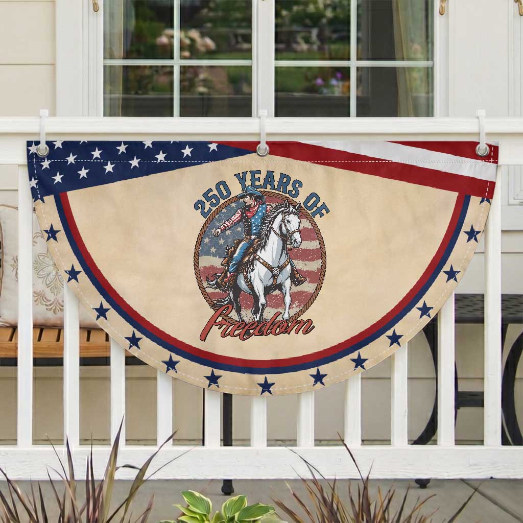 250th Anniversary USA Patriotic Fan Flag American Flag Cowboy Rodeo 4th of July