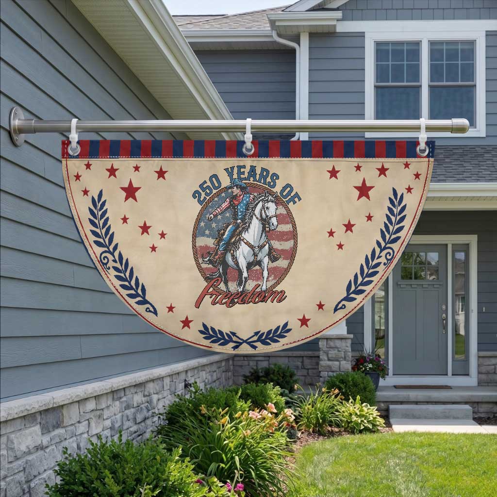 250th Anniversary USA Patriotic Fan Flag American Flag Cowboy Rodeo 4th of July