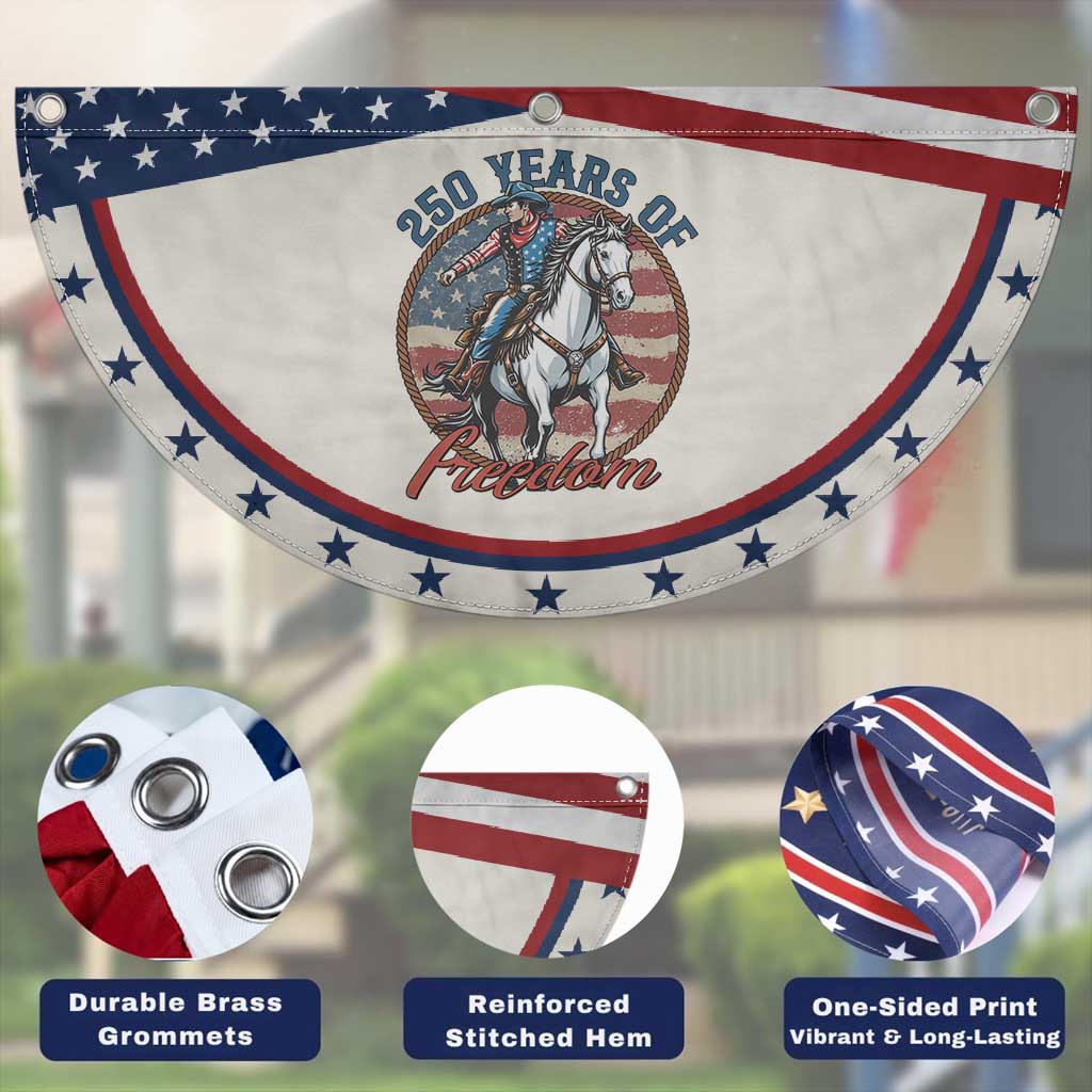 250th Anniversary USA Patriotic Fan Flag American Flag Cowboy Rodeo 4th of July