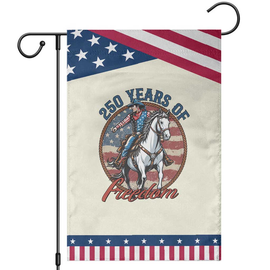 America 250th Anniversary Patriotic Garden Flag American Flag Cowboy Rodeo 4th of July