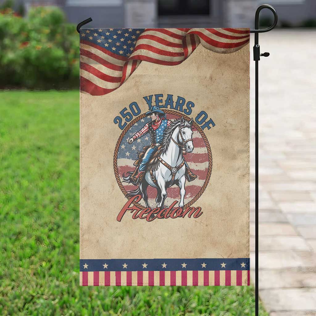 America 250th Anniversary Patriotic Garden Flag American Flag Cowboy Rodeo 4th of July