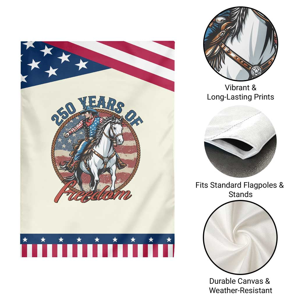 America 250th Anniversary Patriotic Garden Flag American Flag Cowboy Rodeo 4th of July