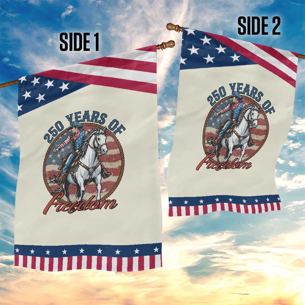 America 250th Anniversary Patriotic Garden Flag American Flag Cowboy Rodeo 4th of July